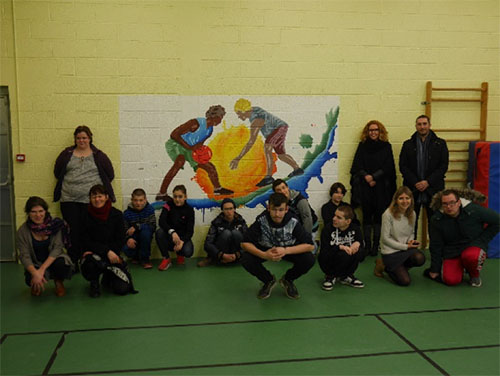 Inauguration de la fresque du gymnase