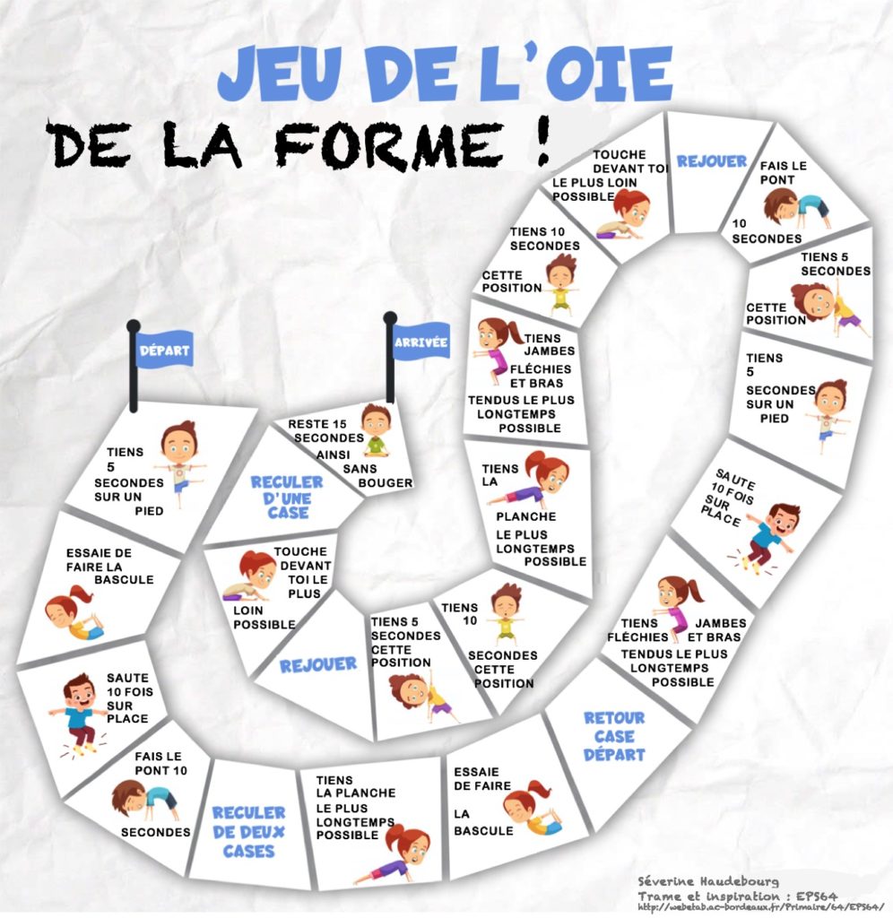 Activité du jour Jeu de l’oie sportif IME du GPEAJH